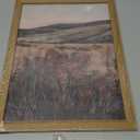 JLTULT Framed Vintage Landscape Canvas Wall Art, Maroon Flower Scenery Paintings Wall Decor, Maroon Dark Wildflower Picture Art Prints for Living Room Bedroom Office Decoration 12x16 inch Easy to Hang