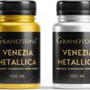 GRANOTONE Acrylic Venezia Metallic Colour, Non-Fading & Shimmering Metallic Acrylic Paint with Rich Pigments | Non-Toxic Metallic Colours Ideal for Kids, Artist & Beginners | Pack Of 2 (100 ml gold +