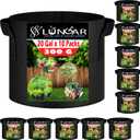 Plant Grow Bags - 20 Gallon 10 Packs Planter Pot, Thickest Aeration 300G Non-Woven Fabric, Reinforced Handles for Weatherproof Nursery Pot, Enhanced Double Seam