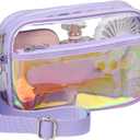 PACKISM Clear Bag for Stadium Events - Clear Purses for Women Stadium Crossbody Concert Bag for Game Day, Sports, Festival (Holographic Purple)