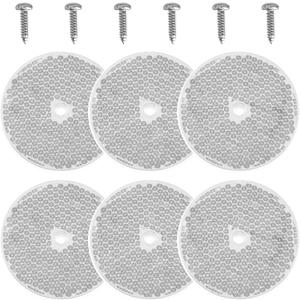smseace 12pcs Safety Reflectors White Round Reflectors 3inch with Stainless Steel Screw Used for Mailboxes,Driveway,Tunnels,Post,Cars,Trailer Reflector
