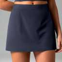 Colorfulkoala Skirts for Women High Waisted A Line Tennis Golf Athletic Casual Mini Skorts with Pockets and Built-in Shorts (Blue, L)