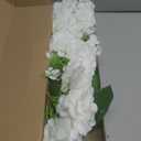 Waipfaru 21" Real Touch White Hydrangea Artificial Flowers with Long Stem & Leaves, Full Latex Faux Hydrangea Flowers for Home Decor Party Floral Arrangements Wedding Bouquets Centerpieces, 4Pcs