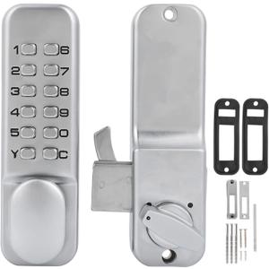 Mechanical Code Lock , Zinc Alloy 1 to 11 Digits Mechanical Combination Lock with Reset , Sliding Door Keyless Entry Door Lock with Keypads Door Knob , for Kitchen Office Balcony Warehouse