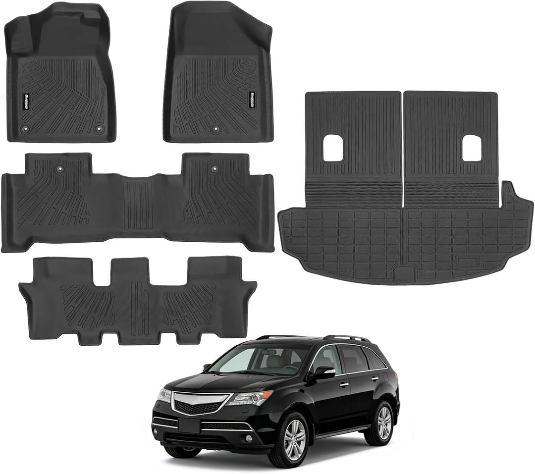 Floor Mats for Acura MDX 2007-2013, Trunk Mat with Backrest Mat All Weather TPE Protector for Acura MDX Accessories