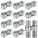 10 Sets Chain Link Fence Panel Clamps, 1-5/8 inch Galvanized Dog Kennel Clamps for OD Round Pipe, Chain Link Fence Hardware