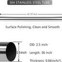 GeilSpace 2.5 Inch Exhaust Pipe, 304 Stainless Steel Tube, 36 Inch Length, Straight Pipe, DIY Industrial Pipes (2.5"OD-36"-1PC)