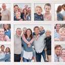 Picture Frame Collage Family Photos Display 4x4 and 8x8-9 Openings Collage Picture Frame for Wall for Tabletop Stand White Picture Frames Set for Home Decor Family Gifts