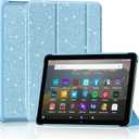 Lainergie Case for 8in Tablet with Auto Wake/Sleep, Blue Glitter