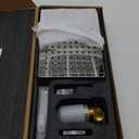 KENES Modern Polished Chrome 10-Inch Shower Head and Handle Set, Square Shower Faucet Set Bathroom Rainfall Shower System, KE-6024B-5 (Shower Valve Included)