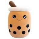 VSFNDB Stuffed Boba Plush Bubble Tea Plushie Stuffed Animal Toys Boba Pillow Cute Cuddle Stuffies Plushies Soft Kawaii Hugging Cartoon Food Milk Cup Plush Pillow Gifts for Kids Boys Girls, 9.8 Inches