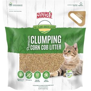 Nature's Miracle Premium Clumping Corn Cob Litter, Tough Odor Bio-Enzymatic Formula, Dust Free (18 lb)