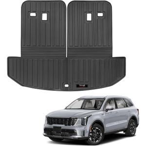 Custom for 2021-2025 2026 Kia Sorento Cargo Mats Trunk Liner with 3rd Rear Seat Backrest Mat All Weather TPE Protection Mat Sorento 6/7 Seat S LX EX SX Accessories (for 2021-2026 Kia Sorento)