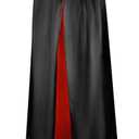 Black Red Cape for Adult Kids, Unisex Cloak Robe Hooded Halloween Costume Satin Witches Vampire Cloak Fancy Dress Up Children  Medium
