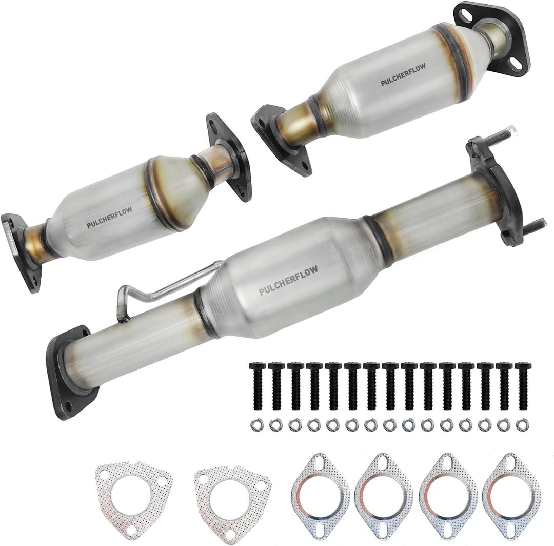 Catalytic Converter Compatible with 2008-2017 Buick Enclave, 2009-2017 Chevy Traverse, 2007-2017 GMC Acadia 3.6L 6 Cylinder 3 PCS Catalytic Convertor High Performance(EPA Compliant)
