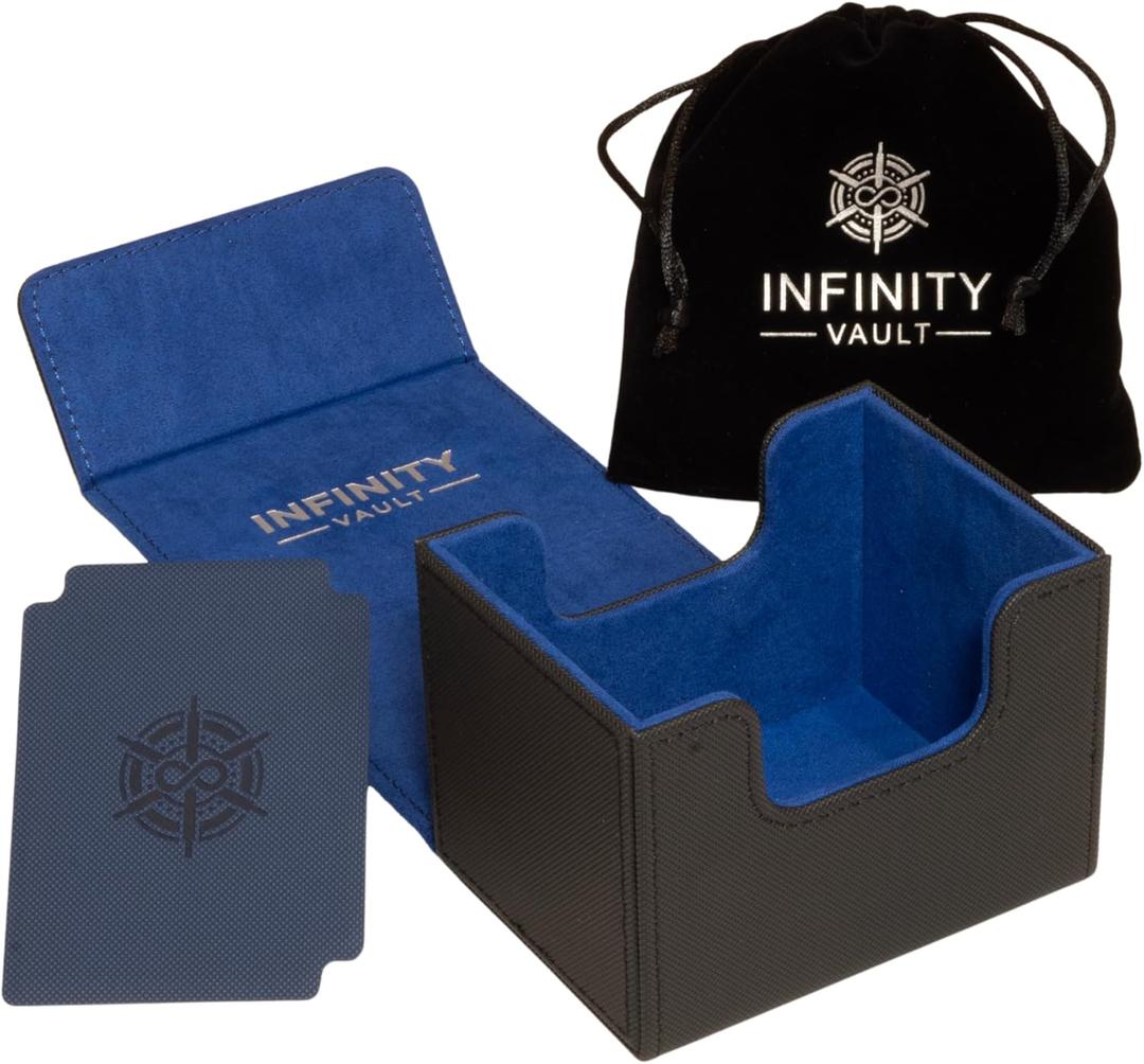100 Card Deck Box Battle Pack - MTG Deck Box Commander Friendly - Protect 100+ Double Sleeved Cards - Designed for MTG Commander - Sidewinder Deck Box (Blue Interior)