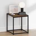 Furinno CAMNUS Night Stand, Metal Frame Nightstand, Toolless Side Table, End Table, Bedside Table, for Living Room, Bedroom, Columbia Walnut, 1-Tier