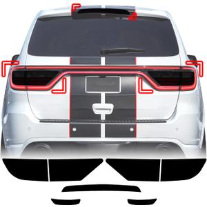 Fit for Dodge Durango 2021 2022 Full Taillight Third Brake Light Sidemarker Precut Vinyl Overlay Tint Kit Film with Gloss Dark Smoke Wrap Cover Vinyl Decals Exterior Accessories