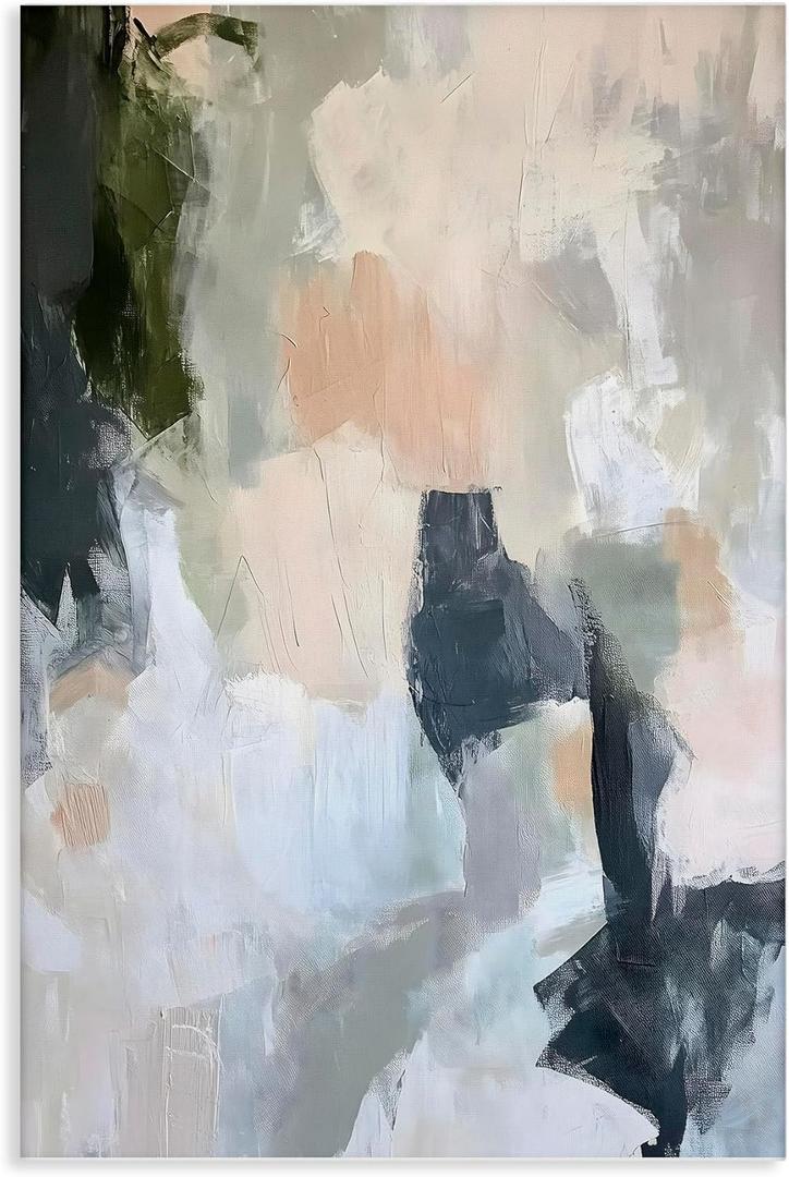  Moody Impressionist Abstract Canvas Wall Art Design by LSR Creative Studio, 20 x 40