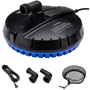 LHUKSGF Automatic Pool Cover Pump, 115V Submersible Water Sump Pump for Pool Draining with 25 Ft Power Cord and 2 Adapters, 1200 GPH Water Removal for Swimming Pool, Hot Tub, Pond