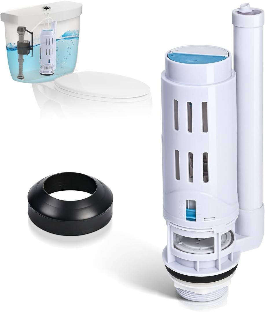 2-Inch Dual Flush Valve Replacement Kit for 2-Piece Toilets, Universal Toilet Flusher Replacement Kit with Gasket, Compatible with Glacier Bay, Kohler, American Standard, and Toto