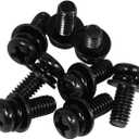 10 x 20 Pcs M3 Screws Assortment,Machine Screws with Nuts Washers, Phillips Head M3 x 10mm Black with Washers (20, M3)