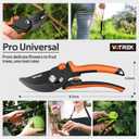 VOTREK Pruning Shears, [Patented Stepless Handle Opening] - Garden Clippers with Ultra-Sharp SK5 Steel for Weak Hand, Bonsai Scissor Universal Fit for All Hand Sizes, Effortlessly Cut 1-Inch Branches