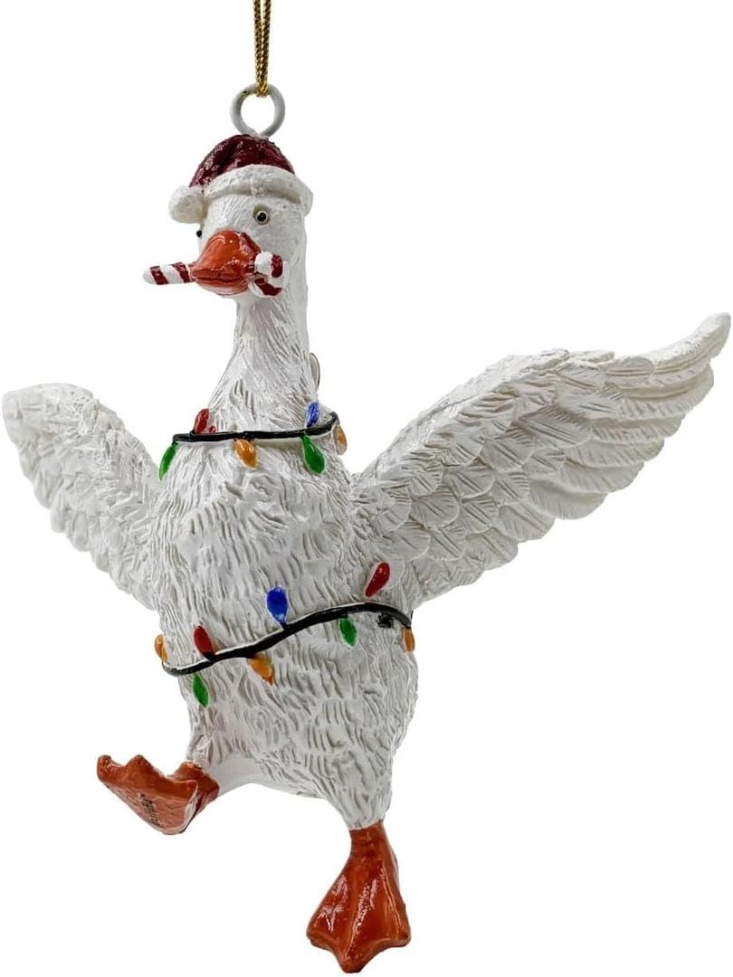 Funny Christmas Ornaments, Silly Goose Resin Ornament for Christmas Tree
