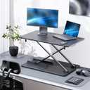 Standing Desk Converter, 25.16" 15.75" Height Adjustable Laptop Stand for Desk, Sit Stand Monitor Stand, No Assembly Required for Home and Office Use (Black)