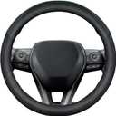 Soft Leather Steering Wheel Cover with Breathable Design and Anti-Slip Grip, Fully Compatible with Tesla, Toyota, Honda, Nissan 14.5-15.2 inch Round Steering WheelSedans and SUVs