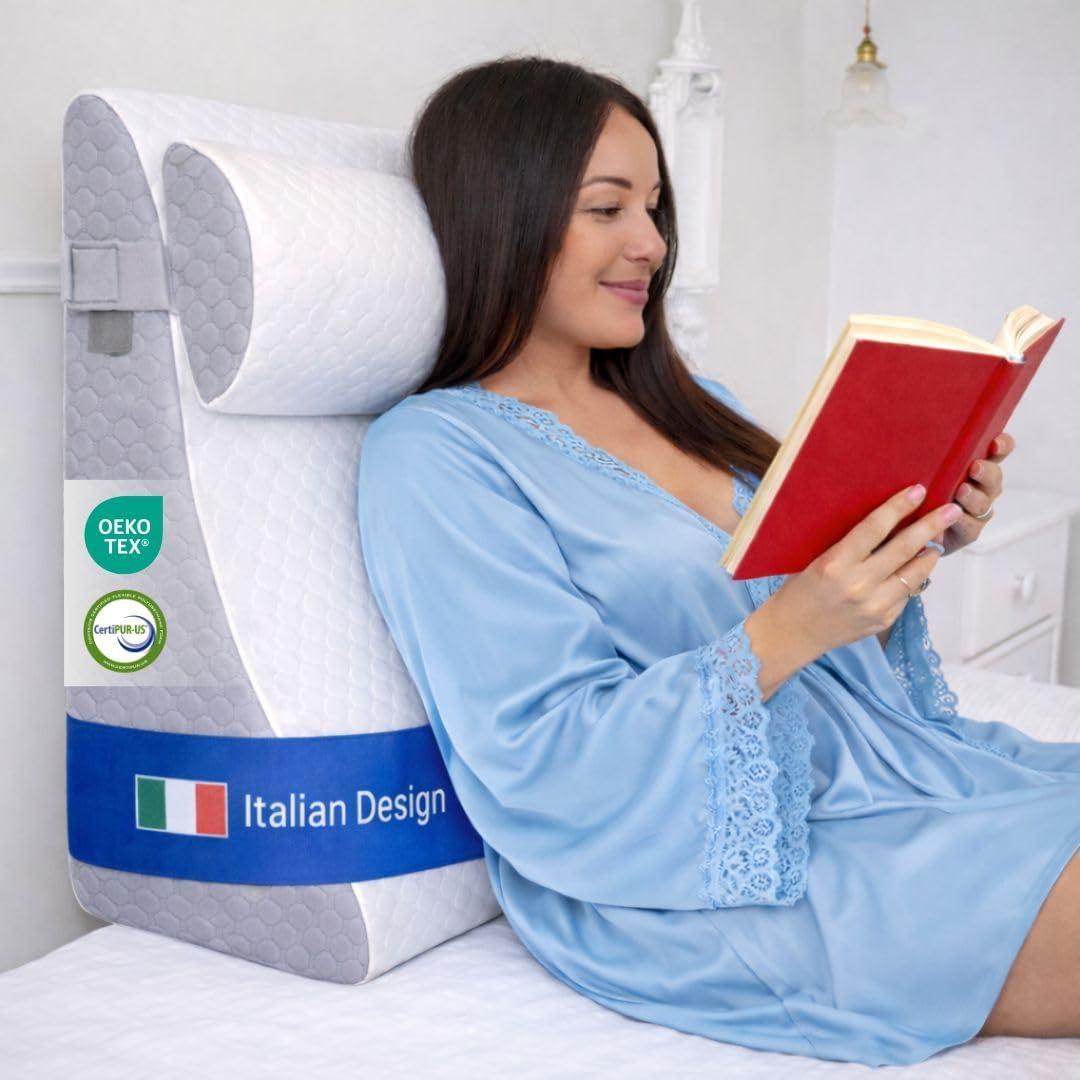 Wedge Pillow 60x60x30 cm | Back Pillow Bed and Vein Pillow | Ergonomic Seat Pillow Bed with Back Support, Ideal as Wedge Pillow for Sleeping and Raising the Mattress