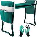 Garden Kneeler and Seat,with 2 Tool Bags Pouches and Claw Gloves,Portable Lightweight Bench Thicken EVA Foam Pad Sturdy Steel Pipe Practical Garden Tools(Green) (Green 1 Pc)