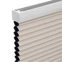 Changshade Cordless Cellular Shades,Blackout Honeycomb Shades for Windows,Pull Down Pleated Blinds,Easy to Install for Indoor Windows and French Doors,Beige(Blackout),30" w x 64" h