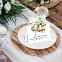 2 x 50Pcs 3D Christmas Wedding Table Decor Cards - Advice and Wishes for Mr and Mrs, Blank Guest Message Notes with Stand, Romantic Wishes Cards for Wedding Table Decor (Bells and Flowers)