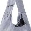 Dog Carrier Sling - Reversible Puppy Carrier Purse with Storage Pocket, Hand-Free Dog Sling Carrier for Carry Small Dogs and Cats, Travel Safety Harness, Dog and Cat Harness (Gray)