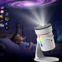 Galaxy ProjectorUpgraded 4K HD Star Projector Lens, 10 Slides Image Planetarium BedRoom LightsCeiling Lights 360 Rotation 1/2/4Timer off &8 LED Color Night LightChristmas Gifts for Teens (White)