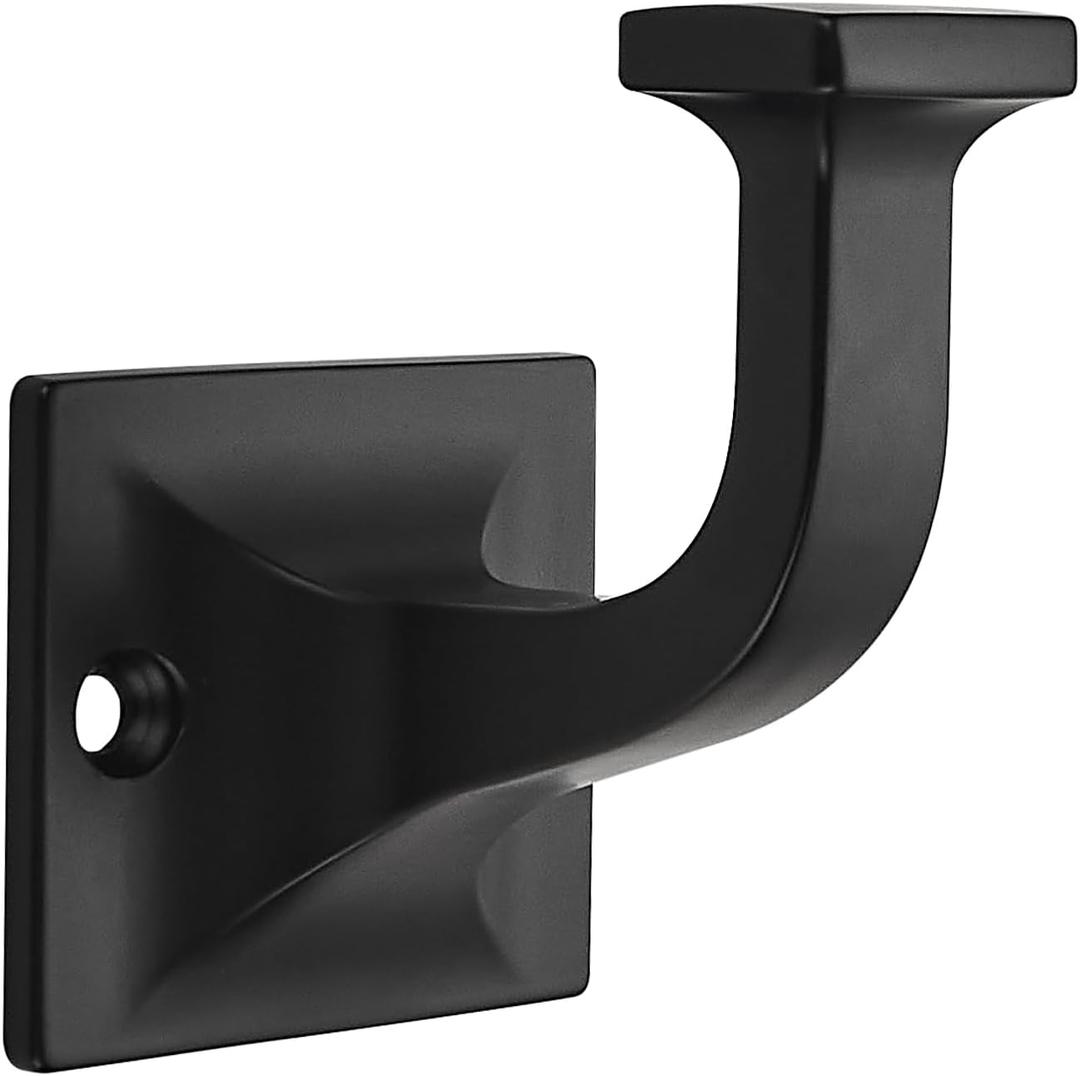 TUNNY 5 Pack Coat Hooks - Matte Black Robe Hooks Decorative Wall Hooks for Bathroom Bedroom Kitchen Towel Robe Clothes Cabinet Closet Bathroom Hardware