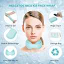 Neck Ice Pack Wrap,Cervical Ice Pack,Cold Compress Ice Packs for Injuries Reusable Cold & Hot Therapy Adjustable Flexible Gel Migraine Ice Head Wrap for Neck Pressure (Iceblue)