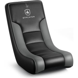 GTPLAYER Floor Rocking Gaming Chair – Floor Rolling Game Chairs with Angle Limiter, Gamer Rocker Floor Seat, Compact & Lightweight, Black & Grey, Standard