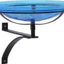 Achla Designs 14" Teal Crackle Glass Birdbath with Wall Bracket