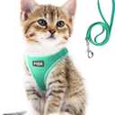 Fida Cat Harness and Leash Set for Walking Kitten and Puppy, Escape Proof Kitten Harness with Breathable Lightweight Soft Mesh, Adjustable Reflective Step-in Design. (XXXS, Green)
