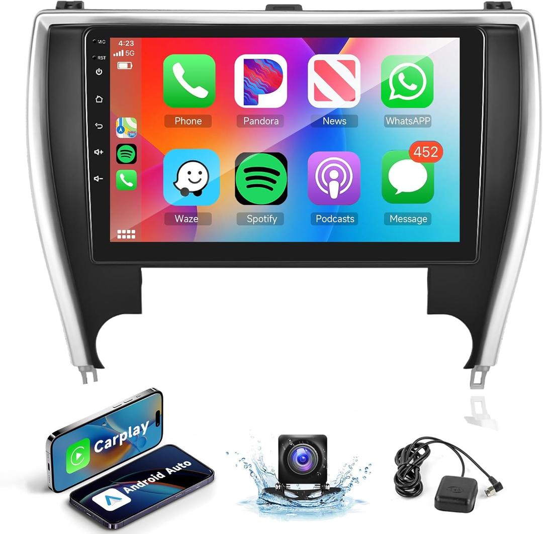 Car Radio Carplay for Toyota Camry 2015 2016 2017, 2G+32G Rimoody Car Stereo Android 13 10.1 Inch Touch Screen Car Radio with Android Auto GPS Navigation Bluetooth FM EQ WiFi Backup Camera