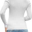 MixShe Womens Long Sleeve Tops Fall Fashion Sweaters 2024 Outfits Sweatshirts for Women Clothes Dressy Casual Crew Neck Shirts Trendy Ladies Tunics White Medium (White, M)