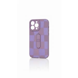 iPhone 17 Pro Case Cute Checkered Pattern Design for Girls Women, Soft Silicone Shockproof Protective Designed for iPhone 17 Pro Case-Purple