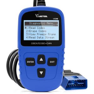 VDIAGTOOL VD10 OBD2 Scanner Code Reader Car Diagnostic Tool Engine Fault Code Reader for Turn Off CEL with Live Data/Freeze Frame/I/M Readiness for All OBDII Protocol Cars,Scanner para Autos (Blue)