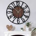 Large Wall Clock for Living Room Decor, 16 Inch Non Ticking Silent, Battery Operated Modern Vintage Oversized Wall Clock for Bedroom Kitchen