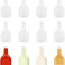 12 Pack 16 oz Clear Plastic Salad Dressing Bottles, Bulk Empty Squeeze Bottles with White Flip Top Caps for BBQ, Condiments, Sauce, Ketchup, Salad Dressing