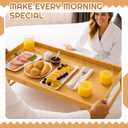 Geelin Extra Large 30.3 x 15 Inch Bamboo Bed Tray Table with Folding Legs Breakfast Tray for Bed Sofa Eating Working Laptop TV Desk Snack Table(Natural Color)
