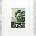 Egofine 11x14 Picture Frames Made of Solid Wood with Plexiglass, Display Pictures 5x7/8x10 with Mat or 11x14 Without Mat for Tabletop and Wall Mounting, Driftwood White