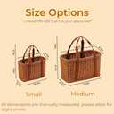 Shopping Wicker Basket with Handles, Handwoven Picnic Basket, Portable Storage Decor for Kitchen, Home, Outdoor and Farmers Market (M)
